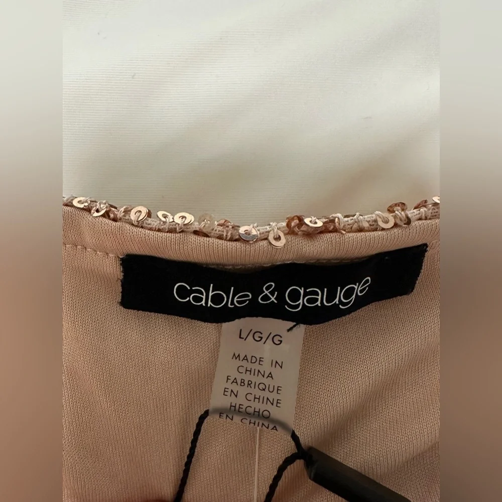 Cable & Gauge Rose Gold Sequin long sleeve Blouse - Picture 5 of 6